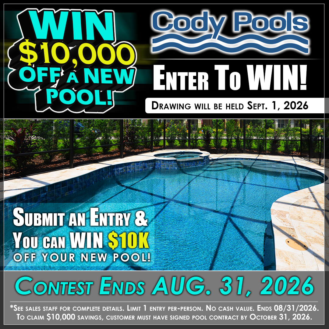 Win $10,000 off a NEW POOL! Enter for your chance to win, drawing held September 1, 2026.